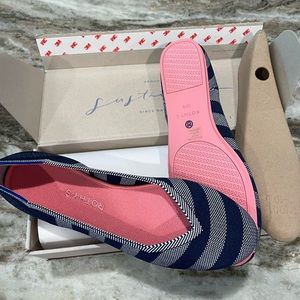 Rothy’s Riviera Big Stripe round flat